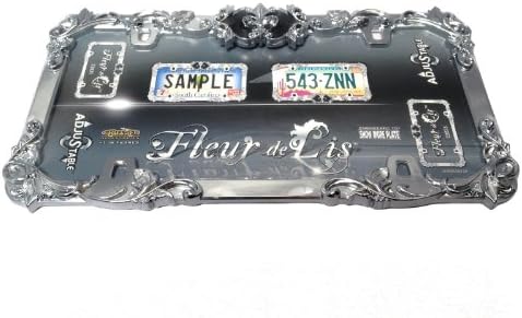 Chrome Metal Fleur De Lis License Plate Frame Tag Car Truck Van