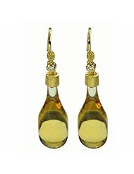 De Buman 18k Yellow Gold Genuine Citrine and Diamond Earrings