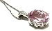 Kunzite Pendant 12.50k Kunzite and 0.75k G.v.v.s Brilliant Diamonds Set on the Front and the Side of the Pendant Damiani Style Design Made in Italy ( Gold Chain Included)