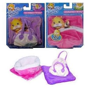 Zhu Zhu Pets Hamster Carrier Bed and Blanket Combo Set - Pink and Purple