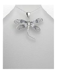 Dragonfly Pendant Necklace In 92.5 Sterling Silver