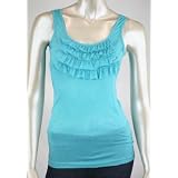 Melange Ruffle Front Tank Top Sheer