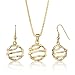 Chic Style: Sterling Silver Celebrity Style Modern Earring/Pendant Set with 14K Gold Plating