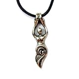 Water Goddess for Connection Pewter Pendant with Black Corded Necklace