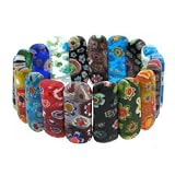 Multi Color Floral Murano Glass Stretch Bracelet