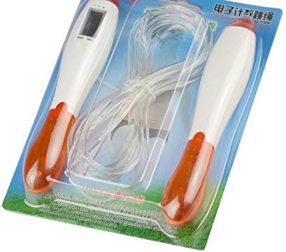 Zadie Jump Rope with Digital Counter for Children & Adult,Weight fitness test (White and orange)