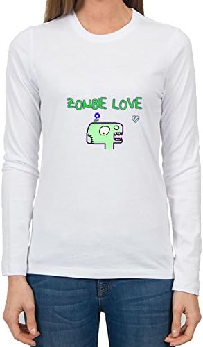Zombie Love Image Women Creative T-shirt - Small - Electric White