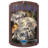 Chicago Cubs Wood Sign w/ Throwback Jersey