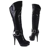 Damen Schuhe, Stiefel, 9769, Synthetik, Schwarz, Gr 36