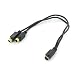 S-Video Female to 2 Male Y Cable Adapter Splitter
