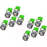 ABN 10x 194 168 2825 T10 5-SMD Green LED Car Lights Bulb
