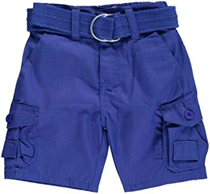 Chams Baby Boys' "Grid Hill" Belted Cargo Shorts