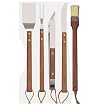LamsonSharp Classic Rosewood Bbq 5-Piece Set (Turner, Fork, Tongs, Knife & Brush)
