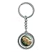 Bearded Dragon in Profile Spinning Round Chrome Plated Metal Keychain Key Chain Ring
