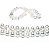 AugustinaJewelry Triple Strand 16-18 Inch 6.5-7mm White Freshwater Cultured Pearl Necklace