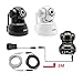 iZtouch IZSP-012 Black + 10ft Black Extension DC Power Cable 1280x720P HD H.264 Wireless/Wired IP Camera with Two-Way Audio Night Vision Pan/Tilt Control QR Code Scan