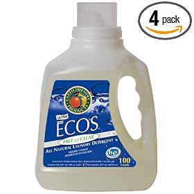 Earth Friendly Products Ecos Liquid Laundry Detergent  Free & Clear, 100-Ounce Bottle (Pack of 4)