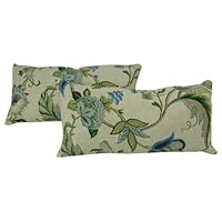 American Mills 45365.402 Brissac Pillow, 9-1/2 by 19-1/2-Inch, Blue, Set of 2