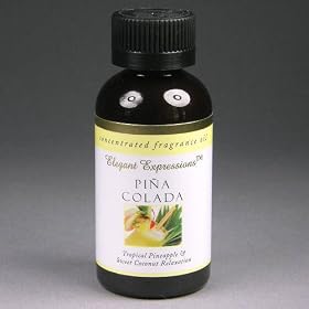 Elegant Expressions Concentrated Pina Colada Fragrance Oil for Aromatherapy, 2 Ounces by Hosley