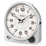 Seiko Bedside Alarm Clock Silver-Tone Metallic Case