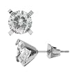 Inox Jewelry 316 Stainless Steel Bling Studs in Silver Tone - 8mm