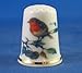 Porcelain China Collectable Thimble -- Robin with Free Gift Box