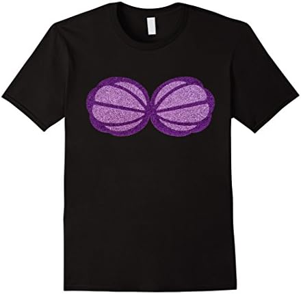 Men's Mermaid Seashell Bra Tshirt 3XL Black