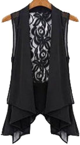 Chiffon Vest Long Chiffon Splice Lace Vest
