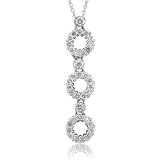 41p44Yp4dsL. SL160  14k White Gold Circle Link Drop Diamond Pendant Necklace