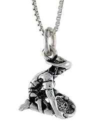 Sterling Silver Prospector Pendant, 1/2 inch (15 mm) Long.