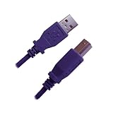 PURPLE - USB 2.0 Compliant "A" to "B", 6 feet - High Speed USB Cable to connect USB Devics to a hub or computer