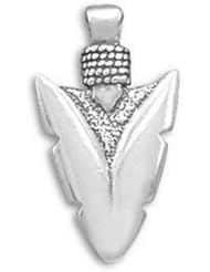 .925 Sterling Silver Fair Trade Oxidized Arrowhead Pendant