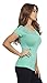 Women's Casual Floral Lace Inset Scoop Neck Short Sleeve Slim Fit Fashion Top