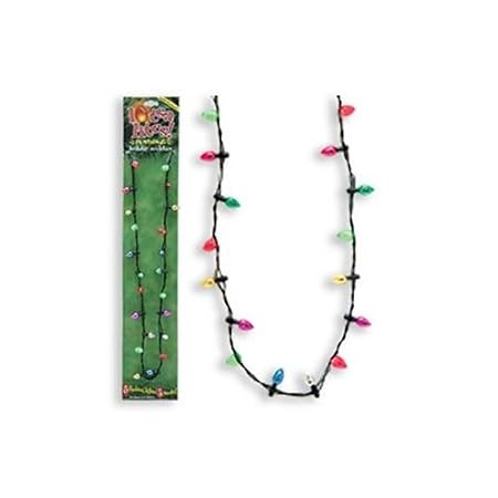 Lighted Christmas Holiday Flashing Light Bulbs Necklace