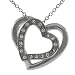 Sterling Silver Offset Hearts Necklace