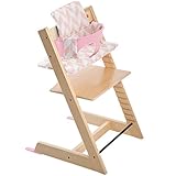 ストッケ トリップトラップ チェアセット チェア:ナチュラル ベビーセット:ソフトピンク クッション:ピンクシェブロン 【3個口】