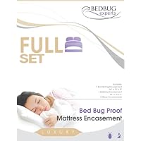 Bed Bug Proof Water proof Complete Set Terry covers and encasement Complete Full Set for 54 X 75 X 9 Comes with mattress box spring and pillow covers