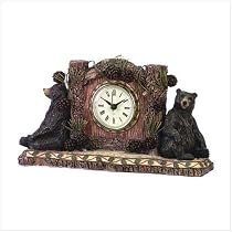 Bear and Pine Cone Desk Clock - Style 34614