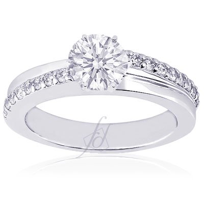 1.40 Ct Round Diamond Engagement Ring Pave-Set 