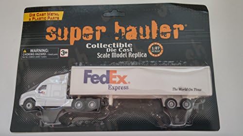 Assorted 1:87 Scale Die Cast Super Hauler Semi Collectible, Fedex, 7 UP, Penzoil, Kenworth, 1PC