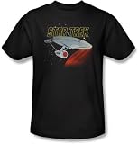 Star Trek RETRO ENTERPRISE Adult Black T-shirt