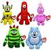 Ty Beanie Baby - SET of 5 (Nick Jr. - Yo Gabba Gabba) + Free Pack of Yo Gabba Gabba Silly Bandz Bracelets (Shaped As the Popular Yo Gabba Gabba Characters)!!!