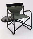 Designer's Aluminum Folding Deck Chair w/ Side Table (Grey)