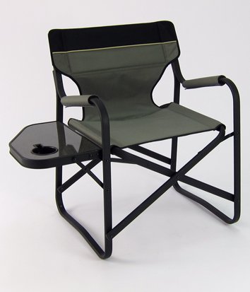 Onway Aluminum Portable Folding Deck Chair with Side Table (Gray) On Sale