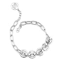 Celebrated Style: Sterling Silver Designer Inspired Multi-Link Chain Bracelet