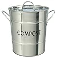 Stainless Steel Kitchen COMPOST Bin - removable inner bucket - by Eddingtons
