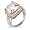 Eve's Addiction Sterling Silver and Vermeil Cushion Cut CZ Engagement Ring, 7