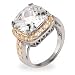 Eve's Addiction Sterling Silver and Vermeil Cushion Cut CZ Engagement Ring