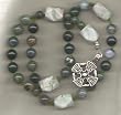 Anglican Prayer Beads, Gemstone with Round Celtic Cross