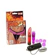 California Exotics / Swedish Erotica Sunset Collection Neon Ruffled Crotchless G-String Magenta Adult Sex Toy Kit